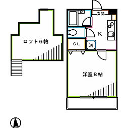 カーサベルデ 1Kの間取図画像