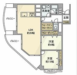 イトーピア吉祥寺マンション 2LDKの間取図画像
