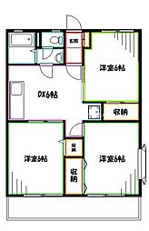 アヴァンティコートC棟 3DKの間取図画像