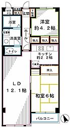 パレ武蔵小金井 2LDKの間取図画像