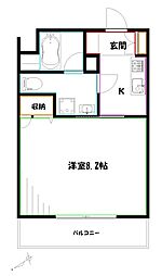 クレイシア三鷹 1Kの間取図画像