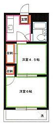 つばさマンション 2Kの間取図画像