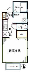 エスティーフォー小金井 1Kの間取図画像