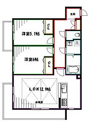 オーパスホームズ武蔵小金井 2LDKの間取図画像