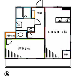 クレール 1LDKの間取図画像