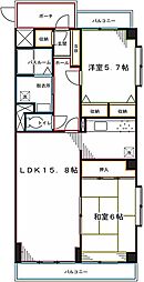 ヴェール・カルチェ 2LDKの間取図画像