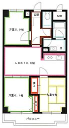 エスポワール小金井 3LDKの間取図画像