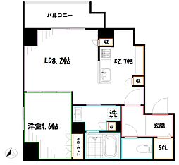 LumiCourtMITAKA 1LDKの間取図画像