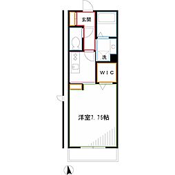 エル・フラワー 1Kの間取図画像