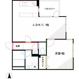 LAPiS三鷹 1LDKの間取図画像