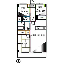 アースフォーガル 3LDKの間取図画像