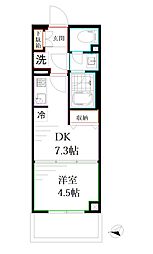 ディアクレスト西荻窪 1DKの間取図画像