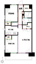トラープランド翠命館 2LDKの間取図画像