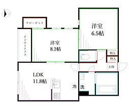 UTENA TERRACE 2LDKの間取図画像