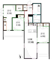 サクラガーデン武蔵小金井 3LDKの間取図画像