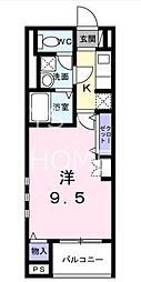 カーサ コロレ 1Kの間取図画像