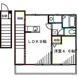 クレール 1LDKの間取図画像