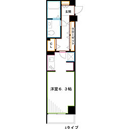 イーストヒルズ小金井 ワンルームの間取図画像