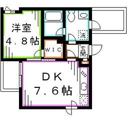 Cave de carre 2階1DKの間取り