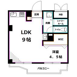 ヴィラ井荻 4階1LDKの間取り