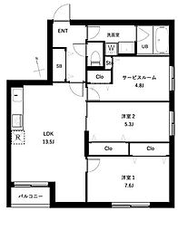 COEUR　BLANC西荻窪 2階2SLDKの間取り