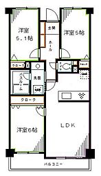 コンフォリア西荻北 5階3LDKの間取り