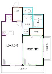 ピース荻窪 4階1LDKの間取り