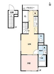 Wood　Crest　天沼　Residence 2階1LDKの間取り
