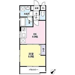 プレミール松庵 1階1DKの間取り