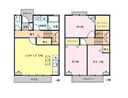 エバーグリーン 2階3LDKの間取り