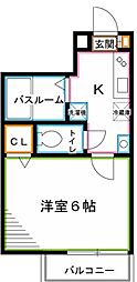 Leventvert 1Kの間取図画像