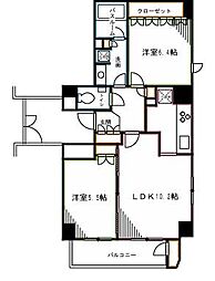 ネバーランド荻窪アヴァンセ 2LDKの間取図画像