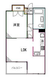 インテグラーレ哲学堂 1LDKの間取図画像