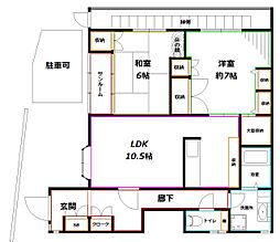 高橋フラッツ 2LDKの間取図画像