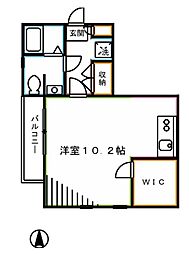 武蔵野テラス南棟 ワンルームの間取図画像