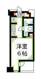 レスピール三鷹 ワンルームの間取図画像