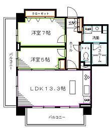 グランピラー高井戸 2LDKの間取図画像