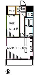 アウル三鷹 1LDKの間取図画像