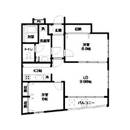 ラヴェール2000 2LDKの間取図画像