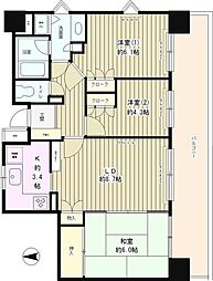 清本ビルシェーヌ武蔵野 3LDKの間取図画像