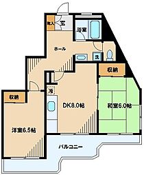 La吉祥寺 2DKの間取図画像