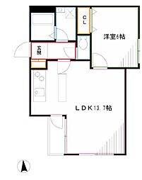 LAPiS三鷹 1LDKの間取図画像