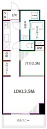 SUNBRIGHT OGIKUBO 1LDKの間取図画像