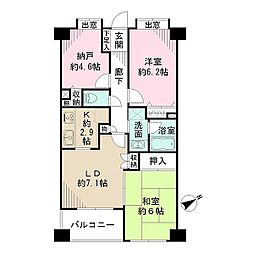 インペリアル武蔵野シティ 2SLDKの間取図画像
