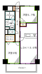 サンクレール高井戸 2LDKの間取図画像
