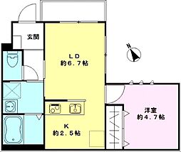 シェ・モワ吉祥寺 1LDKの間取図画像