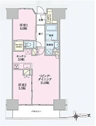 トラープランド翠命館 2LDKの間取図画像