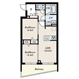 S-RESIDENCETAKAIDOEAST 2LDKの間取図画像