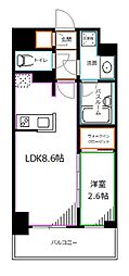 西武新宿線 上石神井駅 徒歩7分の賃貸マンション 2階1LDKの間取り