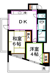 ハイツ北烏山 2DKの間取図画像